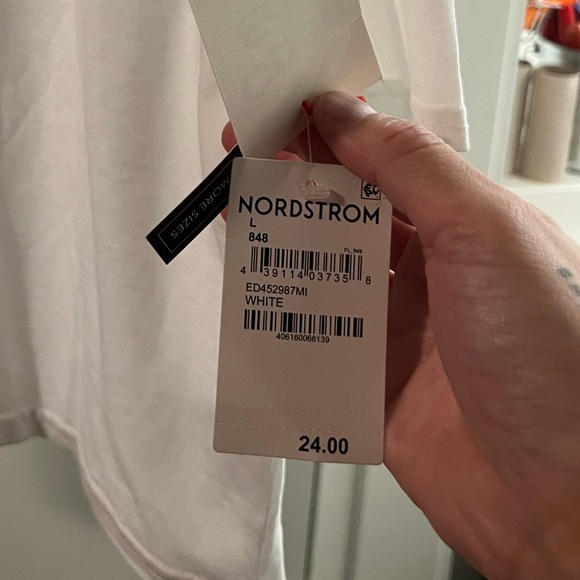 Open Edit crop short sleeve white tshirt in size large. BNWT - Picture 3 of 3